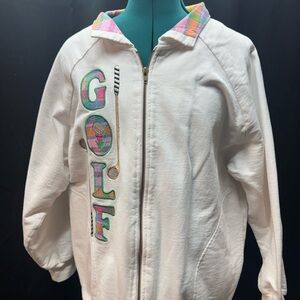 Womens White Golf Themed Jacket
